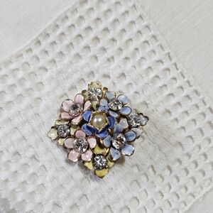 Sandor Enamel Floral Bouquet Brooch